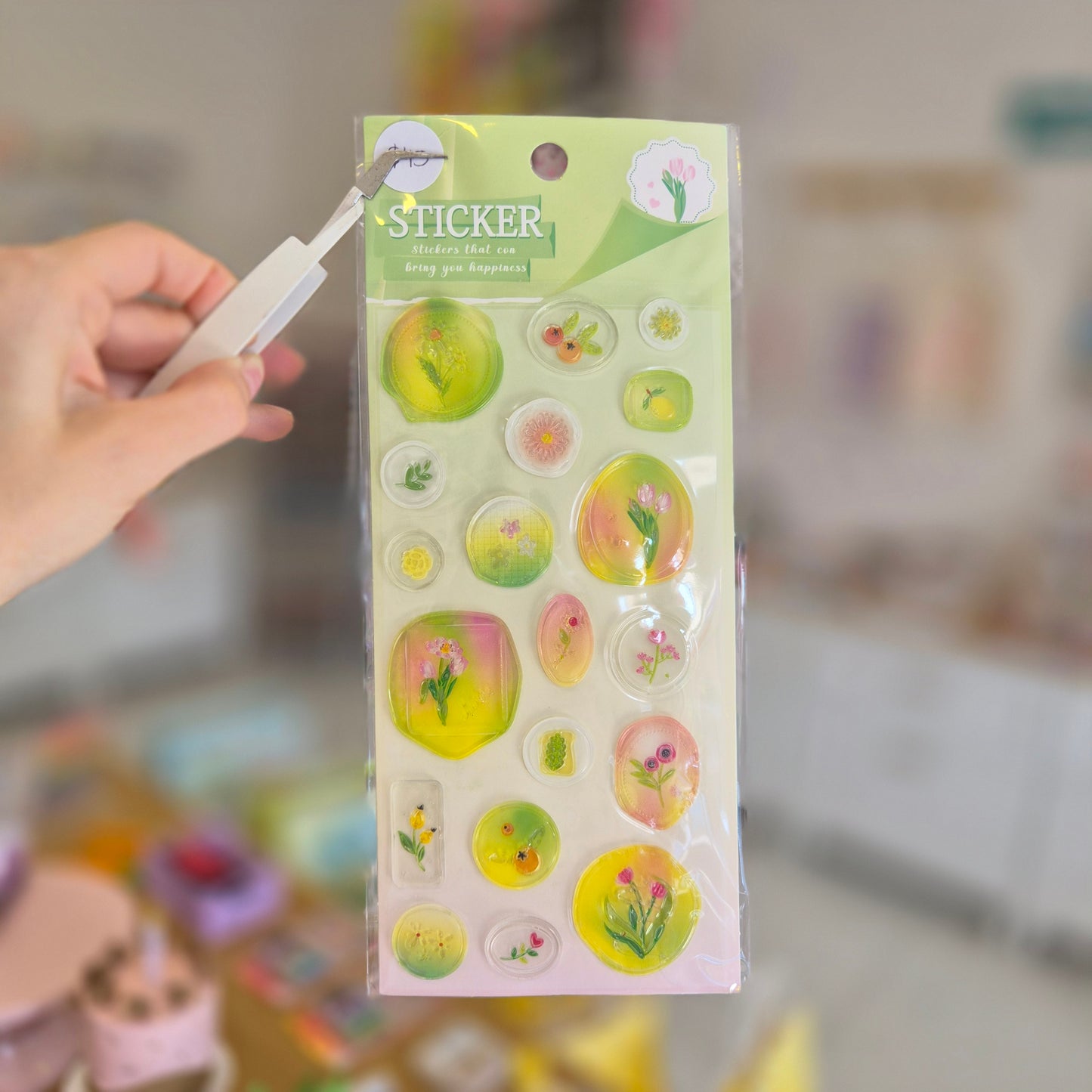 Plantilla Sticker "Sello 3D Verde"