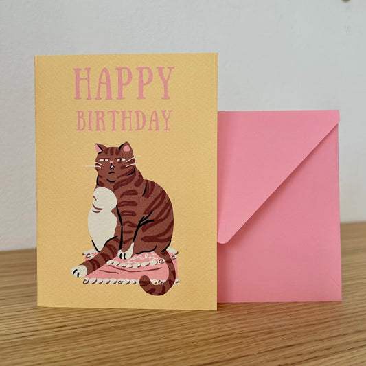 Tarjeta "Gato cumpleañero"