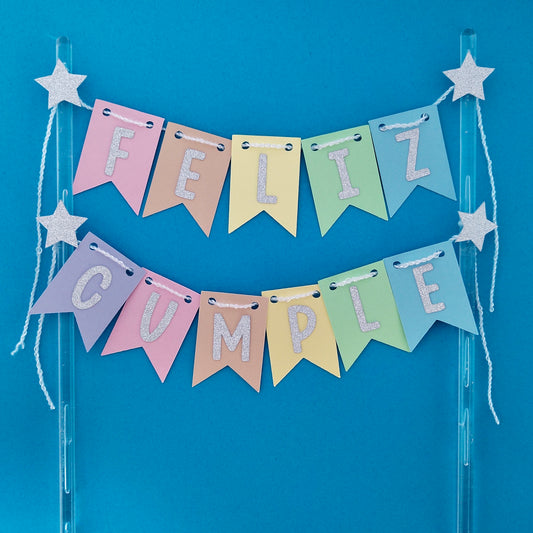 Cake Topper "Banderín Feliz Cumple "