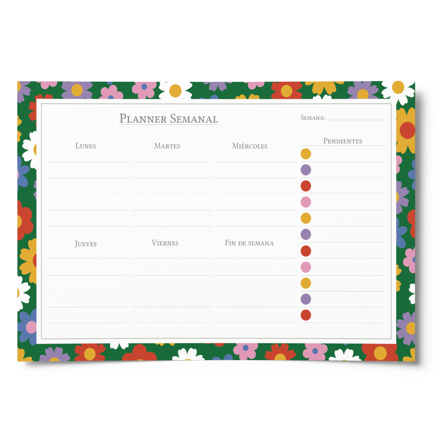 Block Planner Semanal "Florecer"