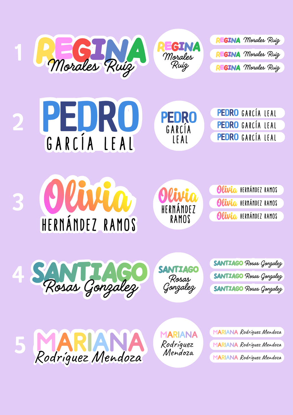 Etiquetas nombre personalizadas