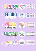 Etiquetas nombre personalizadas