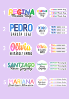 Etiquetas nombre personalizadas