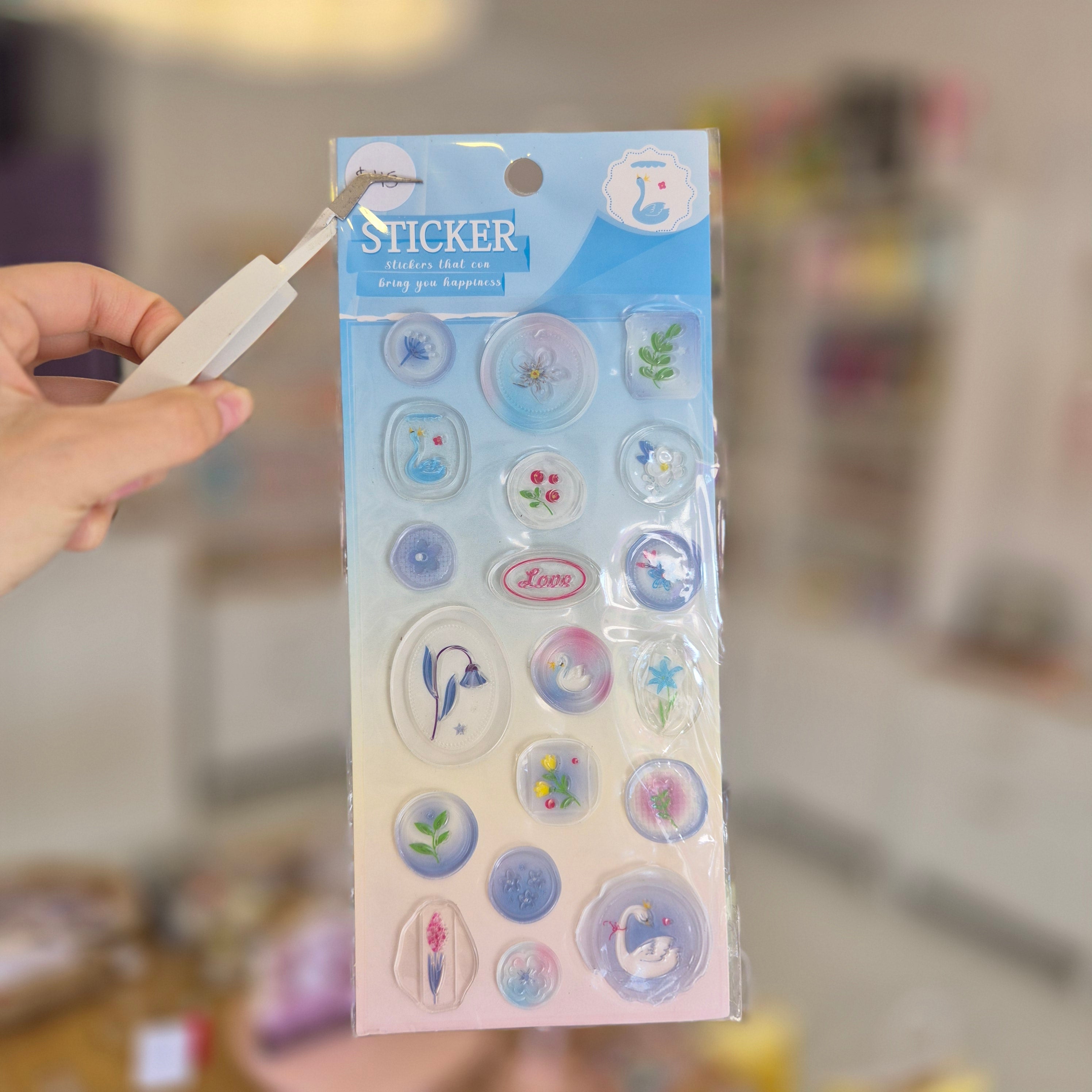 Plantilla Sticker "Sello 3D Azul"