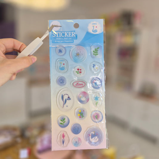 Plantilla Sticker "Sello 3D Azul"