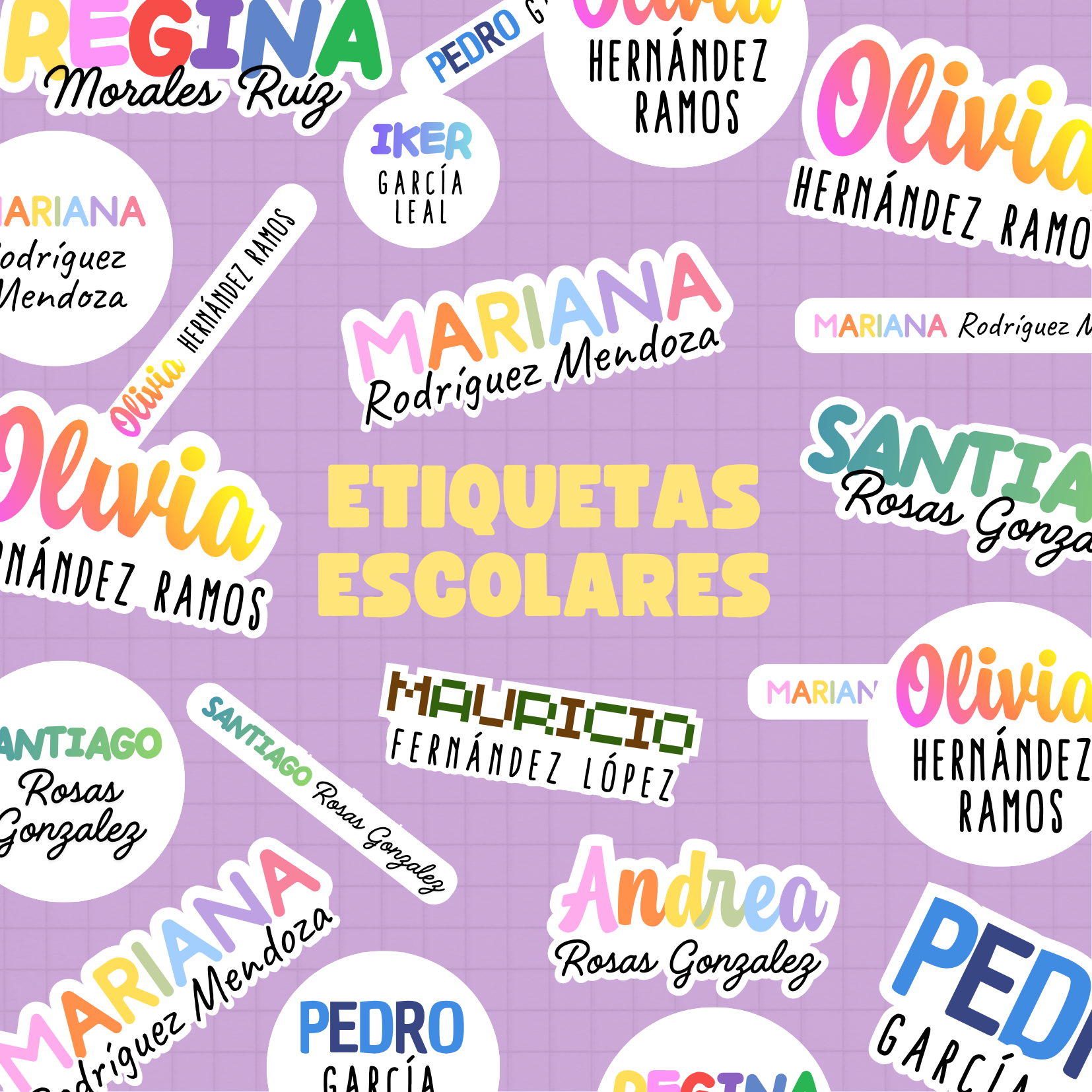 Etiquetas nombre personalizadas