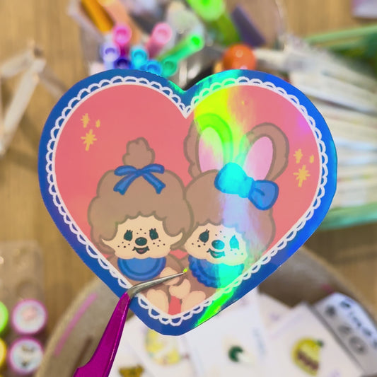 Sticker Vinil Holográfico "Monchhichi"