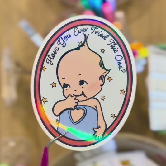Sticker Vinil Holográfico "Kewpie Carpentero"