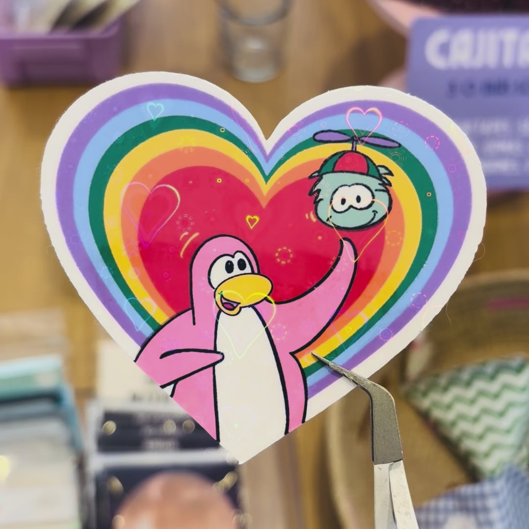 Sticker Vinil Holográfico "Club Penguin"